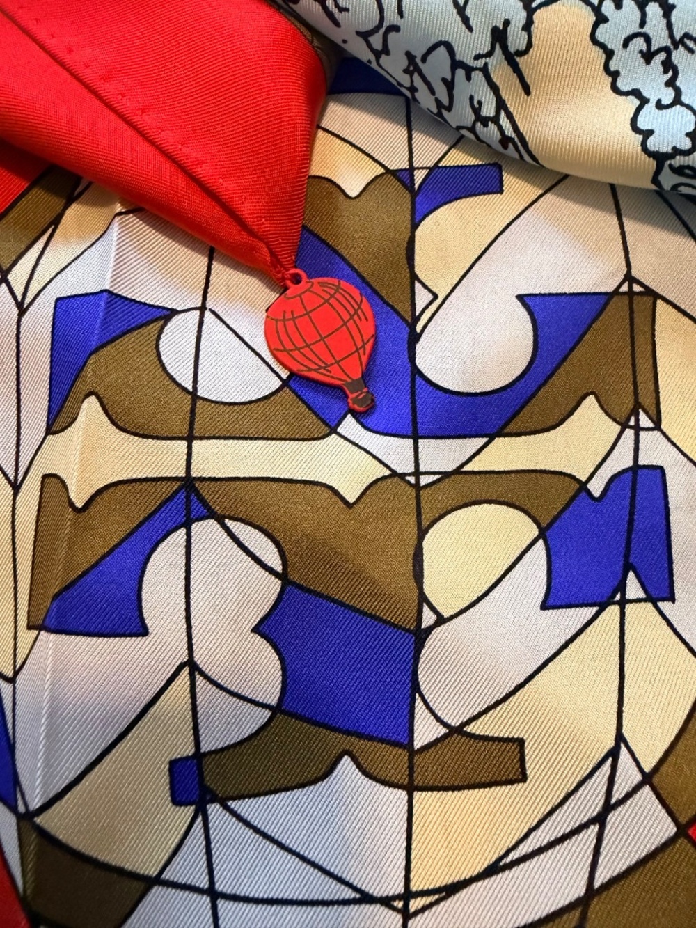 NEW Tory Burch Balloons in the Sky Silk Square Scarf - Picture 3 of 12